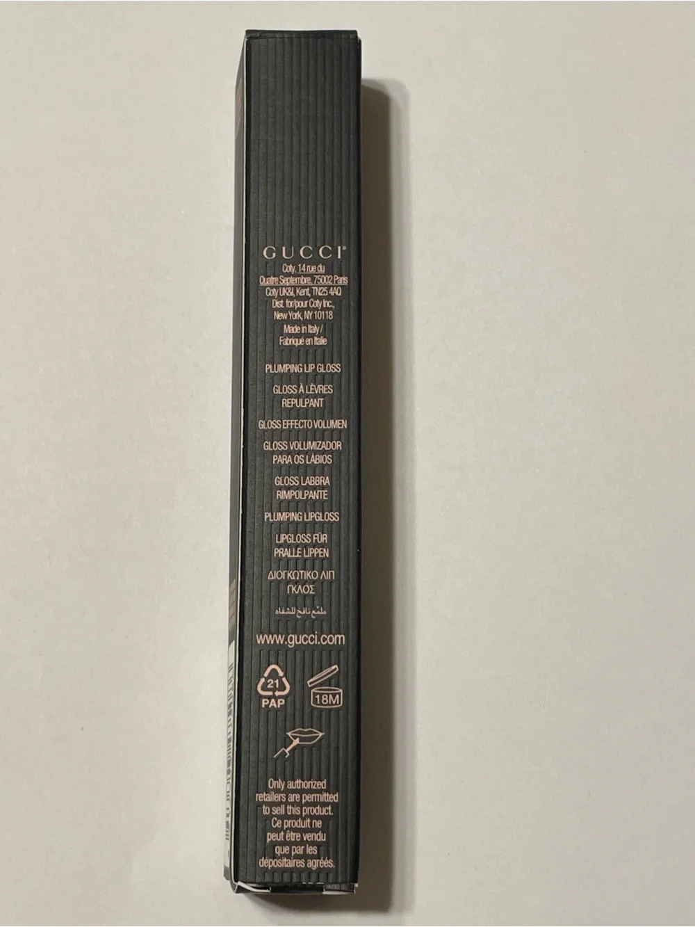 Gucci Lip Gloss in Coral Orange with Gold Accents